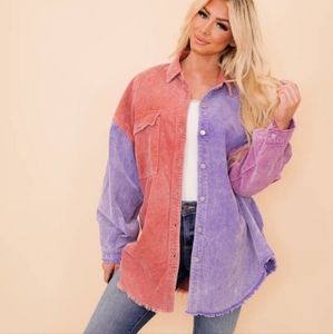 NWOT: POL - Corduroy  Oversized Color Block Jacket